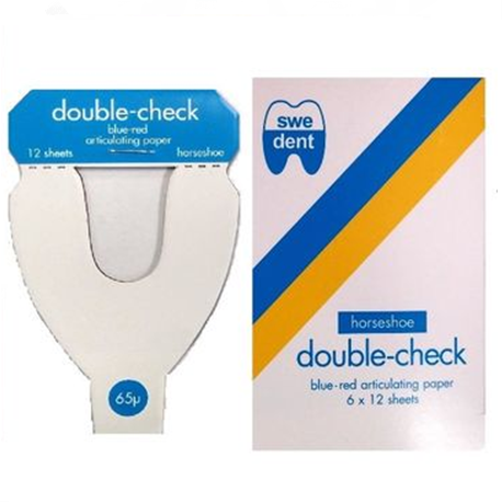 Swedent Double Check Articulating Paper Horse-shoe shaped (Blue-Red)